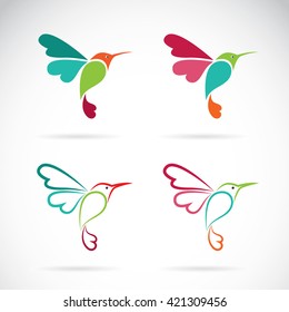 Vector image of an hummingbird design on white background, Hummingbird Icon, Vector Hummingbird for your design.