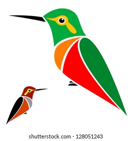 Vector image of a hummingbird on white background