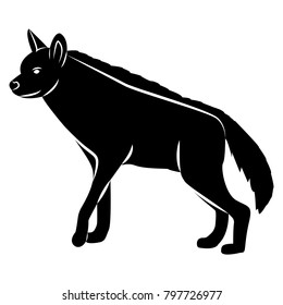 Vector image of a hyena silhouette on a white background