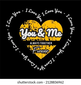 Vector image of "i love you" with white, yellow and black background.