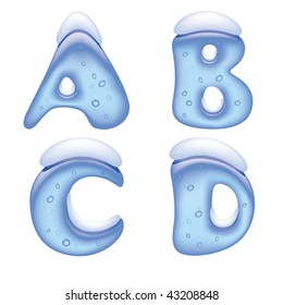 Vector Image Of Ice Alphabet Capital Letters Under Snow