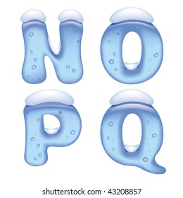 Vector Image Of Ice Alphabet Capital Letters Under Snow