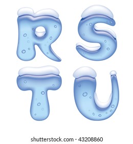 Vector Image Of Ice Alphabet Capital Letters Under Snow