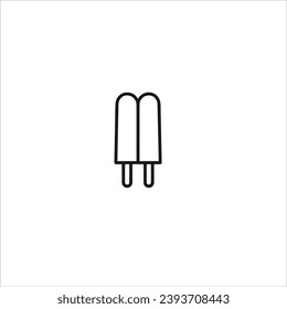 vector image of ice cream, black and white colors, black and white background