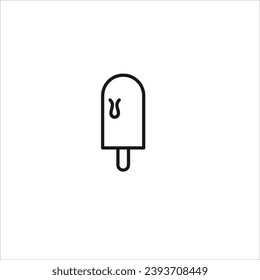vector image of ice cream, black and white colors, black and white background