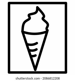 vector image of ice cream with a cone on a white background