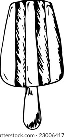 Vector image of ice cream on a stick