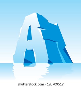 vector image of ice letter A