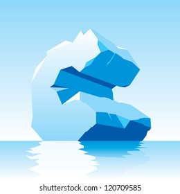 vector image of ice letter C