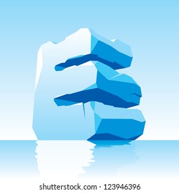 vector image of ice letter E