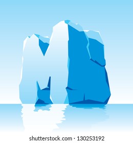 vector image of ice letter M