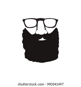 Vector image - an icon - a bearded man wearing glasses