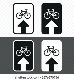 Imagen vectorial. Icono de un camino de bicicleta.