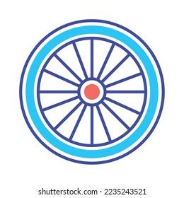 icono de imagen vectorial de neumáticos de bicicleta con fondo blanco