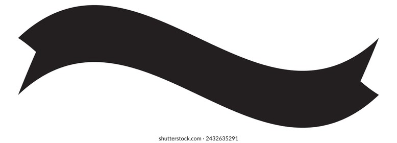 Vector image of icon black ribbon.