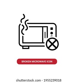 Vector Image. Icon Of A Broken Microwave.