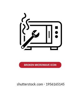 Vector Image. Icon Of A Broken Microwave.