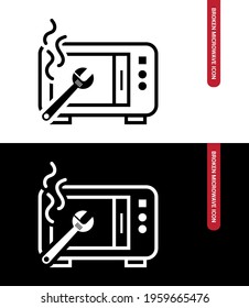 Vector Image. Icon Of A Broken Microwave.