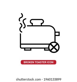 Vector Image. Icon Of A Broken Toaster.