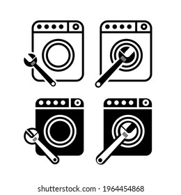 Vector image. Icon of a broken washing machine.