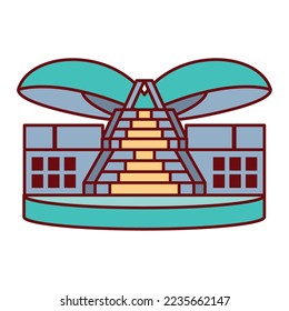 monumento de construcción de icono de imagen vectorial con fondo blanco
