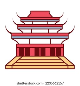 monumento de construcción de icono de imagen vectorial con fondo blanco