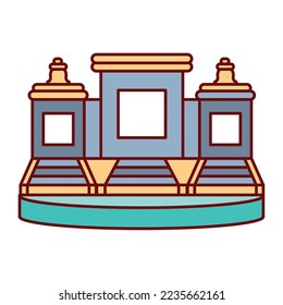 vector image icon building monument with white background