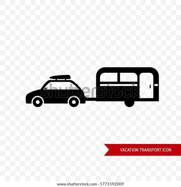 Vector image. Icon of a car with suitcases.\
Vacation icon.