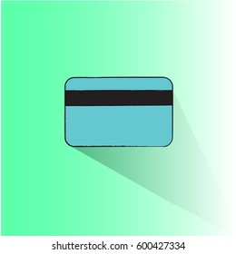 Vector image. Icon. Credit card on a green background.