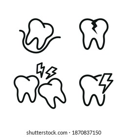 Vector image. Icon of a crooked tooth. Image of dental problem.