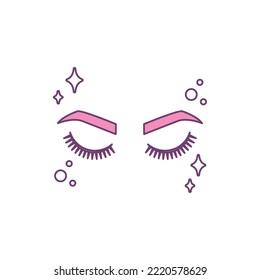 vector image icon decoration of eyelashes and eyebrows with white background