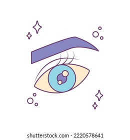 vector image icon decoration of eyelashes and eyebrows with white background