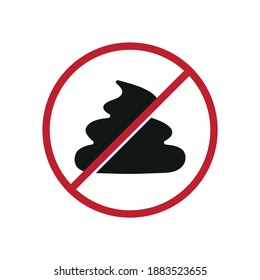 Imagen vectorial. Icono prohibido dejar excremento.
