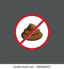 Vector image. Icon forbidden to leave excrement.