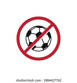 Imagen vectorial. Icono prohibido para jugar a la pelota.