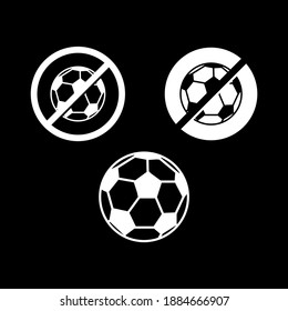 Vektorbild. Icon verboten, Ball zu spielen.