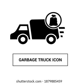 Vector image. Icon of a garbage truck.