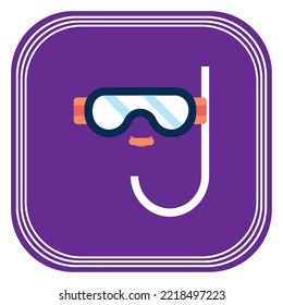 vector image icon of goggles for diving with a white background