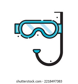 vector image icon of goggles for diving with a white background