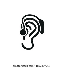 Imagen vectorial. Icono de un audífono para sordos. Imagen editable.