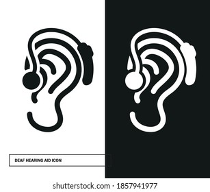 Vector image. Icon of a hearing aid for the deaf. Editable image.