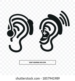 Vector image. Icon of a hearing aid for the deaf. Editable image.