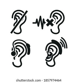 Vector image. Icon of a hearing aid for the deaf. Editable image.