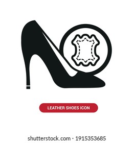 Vector image. Icon of high-heeled shoes made of leather.