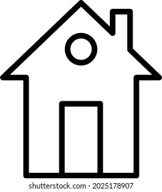 
Vector image (icon) of a house with a door and a window.