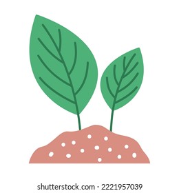 vector image icon of land with a planted bush growing with white background