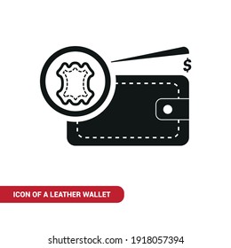 Vector image. Icon of a leather wallet.