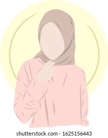 Vector image icon or logo of muslim hijab girl