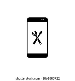 Vector image. Icon of a mobile to repair.
