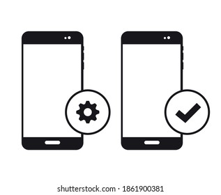 Vector image. Icon of a mobile to repair.